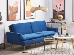 Sovesofa 3 personers VETTRE Velour Navy Blå