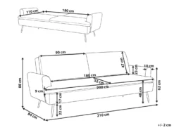 Sovesofa 3 personers VETTRE Velour Sort