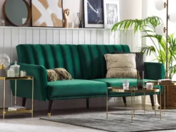 Sovesofa 3 personers VIMMERBY Velour Smaragdgrøn