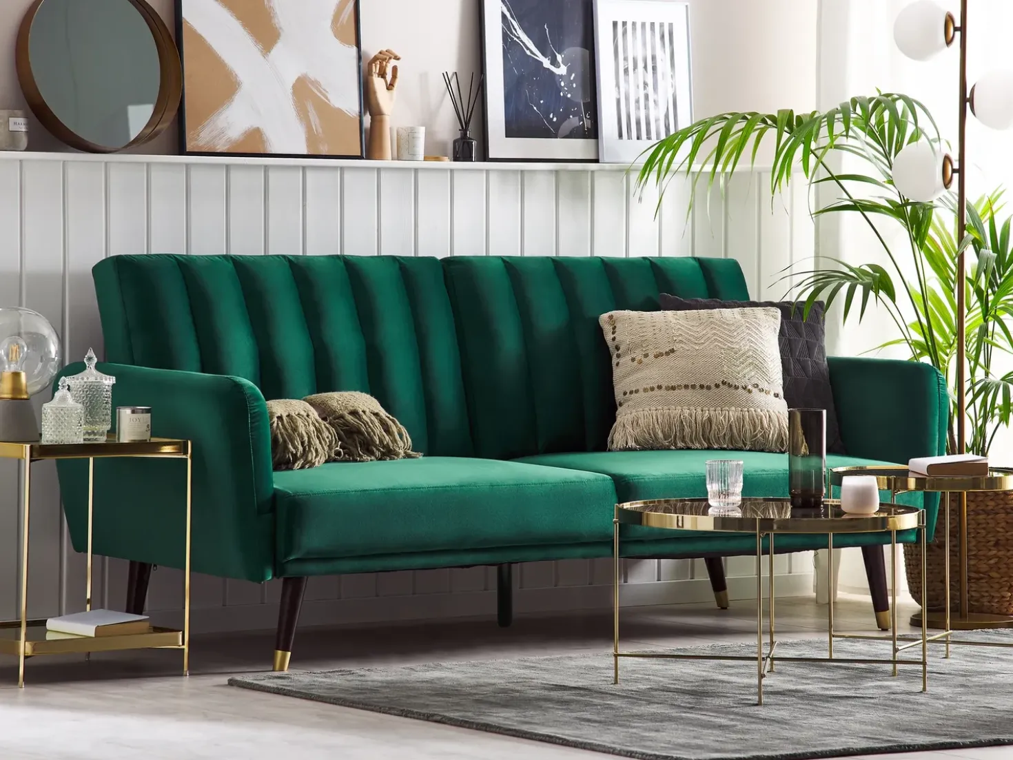 Sovesofa 3 personers VIMMERBY Velour Smaragdgrøn