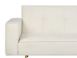 Sovesofa 3 personers VISNES Velour Cremehvid