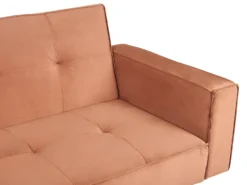 Sovesofa 3 personers VISNES Velour Guldbrun