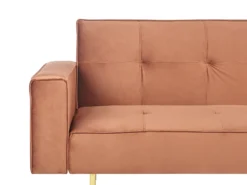 Sovesofa 3 personers VISNES Velour Guldbrun