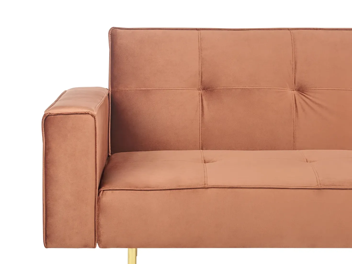Sovesofa 3 personers VISNES Velour Guldbrun
