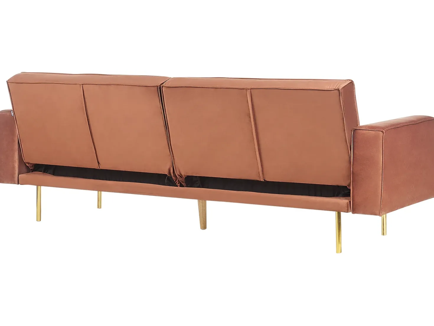 Sovesofa 3 personers VISNES Velour Guldbrun
