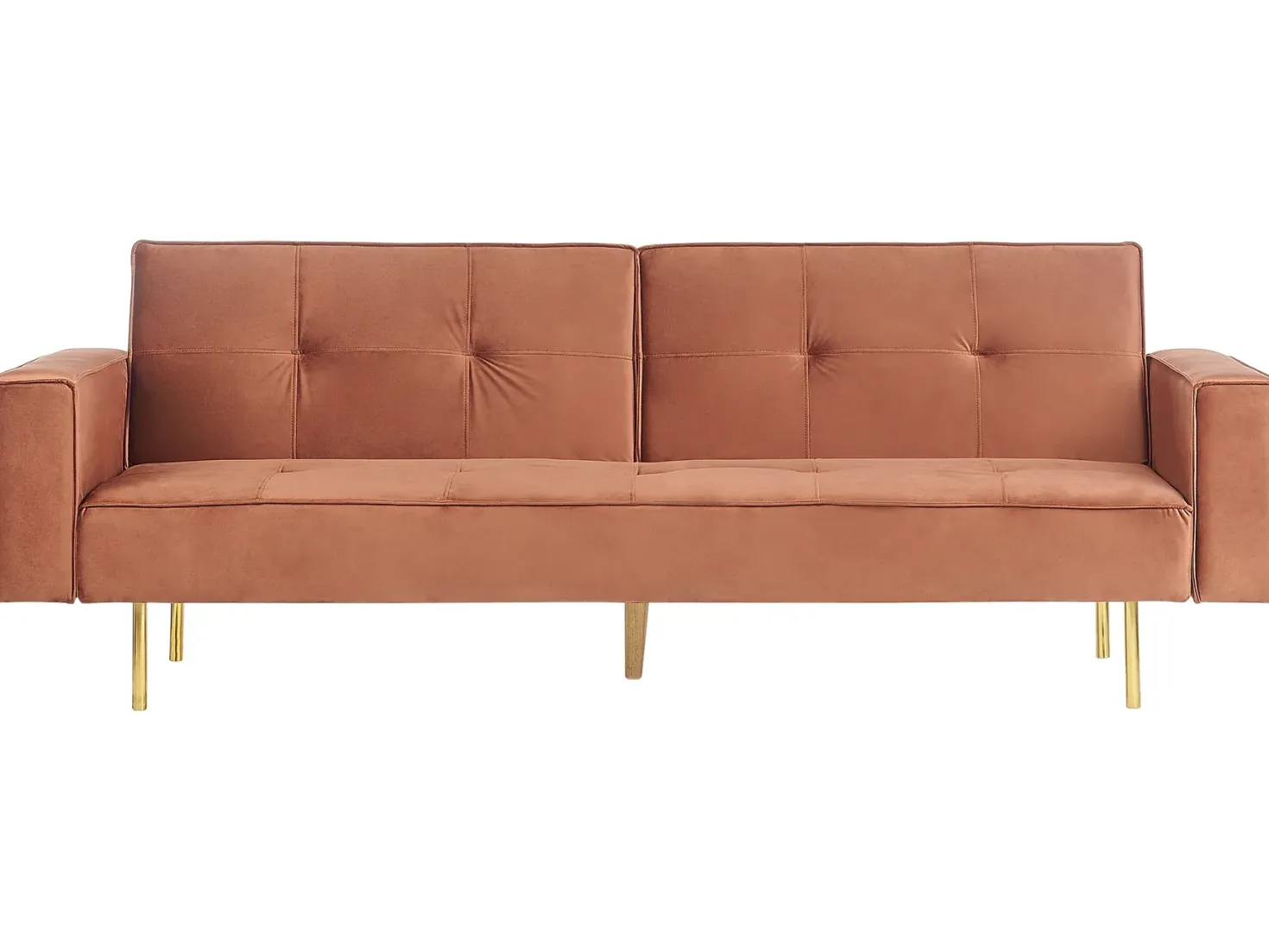 Sovesofa 3 personers VISNES Velour Guldbrun