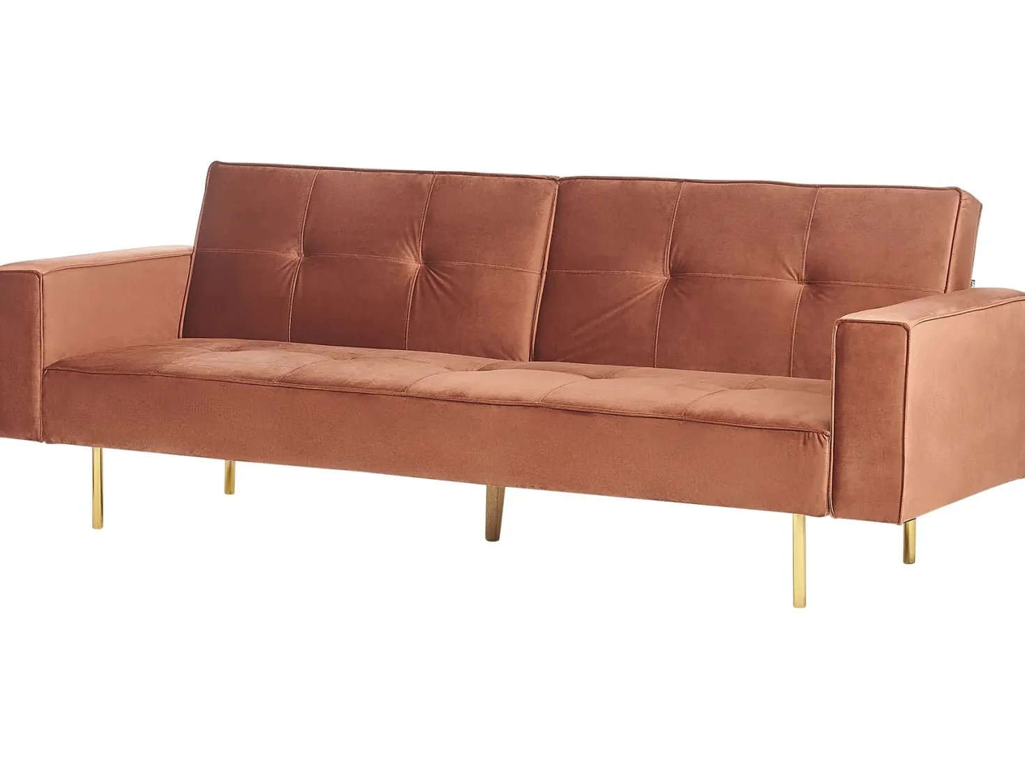 Sovesofa 3 personers VISNES Velour Guldbrun