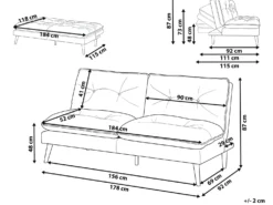 Sovesofa 3 personers YILA Hvid