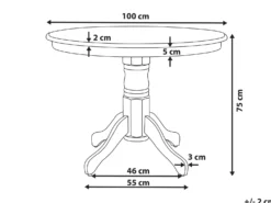 Spisebord AKRON Sort 100 cm 100 cm