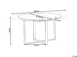 Spisebord ALEXANDRINA Brun 120/160 cm 120 cm
