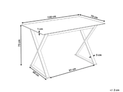 Spisebord ATTICA Hvid 120 cm 70 cm Hærdet glas