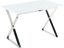 Spisebord ATTICA Hvid 120 cm 70 cm Hærdet glas