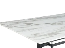 Spisebord BALLINA Hvid marmor 160 cm 90 cm Hærdet glas