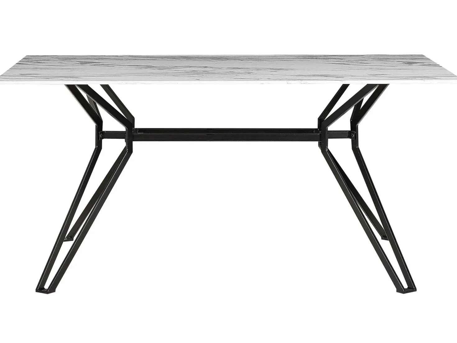 Spisebord BALLINA Hvid marmor 160 cm 90 cm Hærdet glas