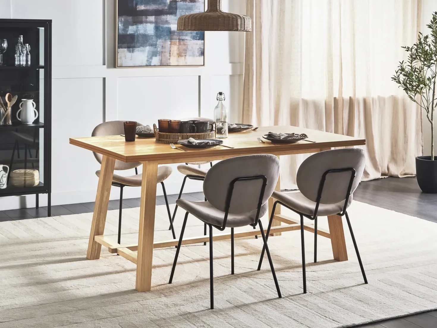 Spisebord BARNES Naturlig ask 160 cm 90 cm