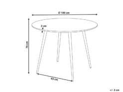 Spisebord BJORKA Lysebrun 100 cm 100 cm