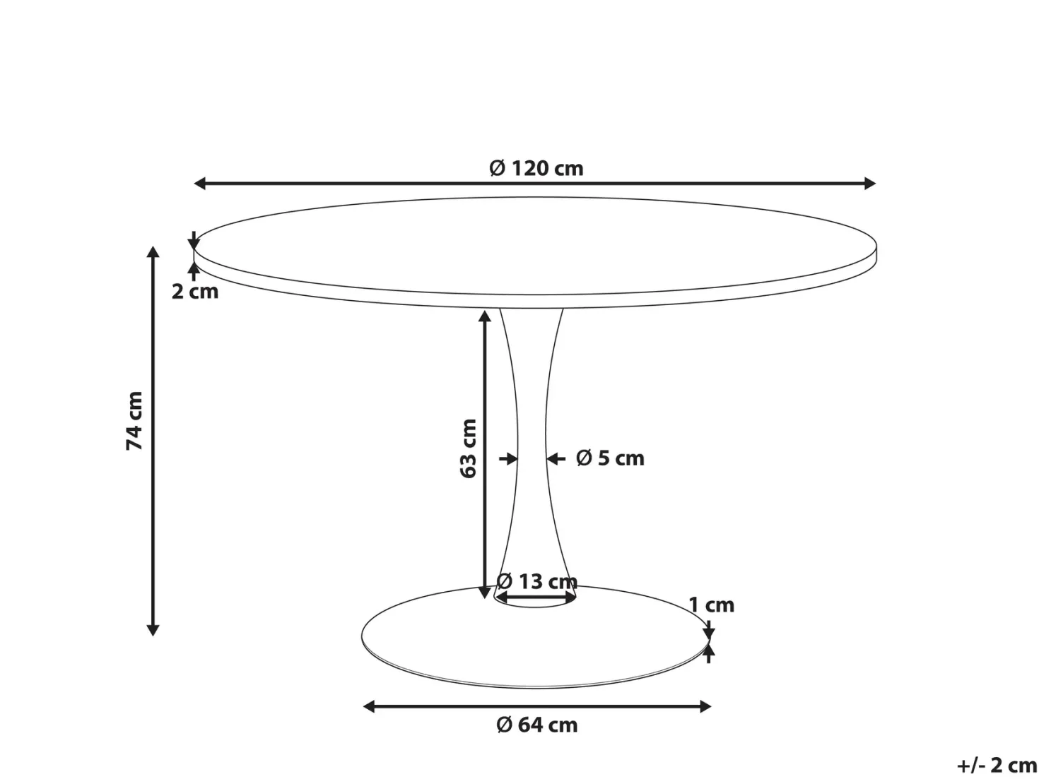 Spisebord BOCA Sort 120 cm 120 cm