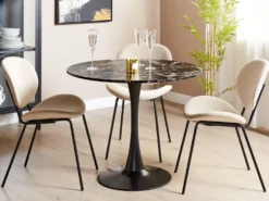 Spisebord BOCA Sort marmor 90 cm 90 cm