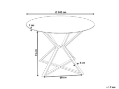 Spisebord BOSCO Sort 105 cm 105 cm Hærdet glas