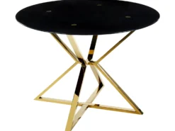 Spisebord BOSCO Sort 105 cm 105 cm Hærdet glas