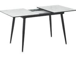 Spisebord EFTALIA Hvid marmor 120/150 cm 80 cm
