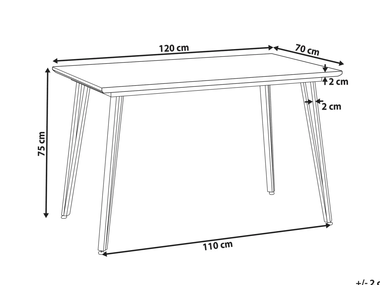 Spisebord GREYTON Hvid 120 cm 70 cm