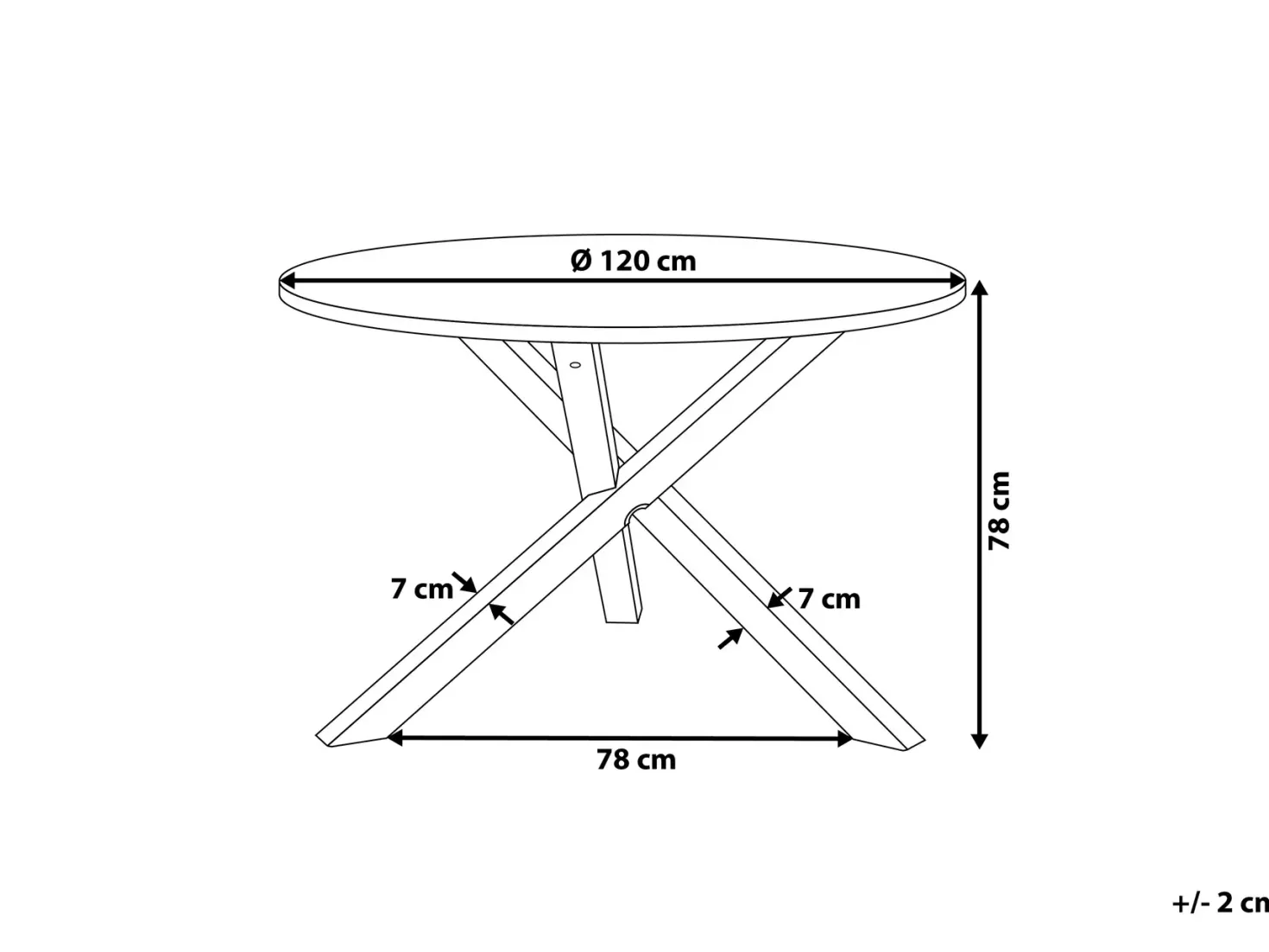 Spisebord JACKSONVILLE Lysebrun 120 cm 120 cm