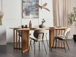 Spisebord LEANDRA Lys ask 200 cm 100 cm