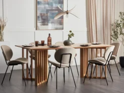 Spisebord LEANDRA Lys ask 200 cm 100 cm