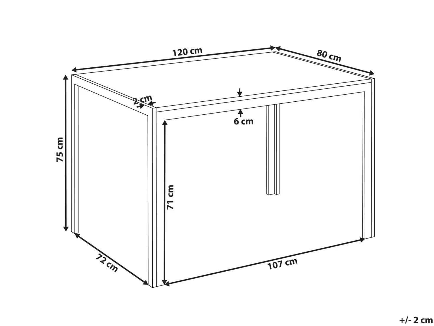 Spisebord MANN Brun/sort 120 cm 80 cm