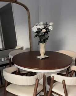 Spisebord med udtræk AKRON Brun ask 106/150 cm 106 cm Træ