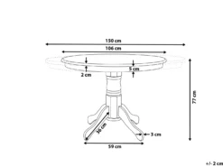 Spisebord med udtræk AKRON Brun ask 106/150 cm 106 cm Træ