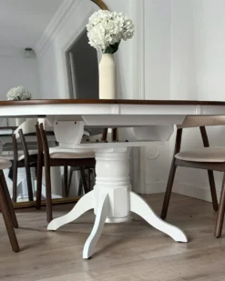 Spisebord med udtræk AKRON Brun ask 106/150 cm 106 cm Træ