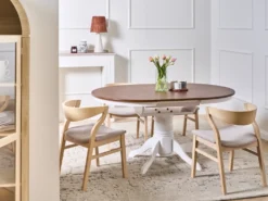 Spisebord med udtræk AKRON Brun ask 106/150 cm 106 cm Træ