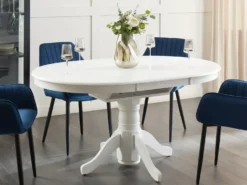 Spisebord med udtræk AKRON Hvid 106/150 cm 106 cm