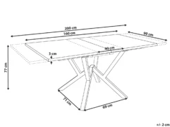 Spisebord med udtræk ANSELL Lysebrun 160/200 cm 90 cm