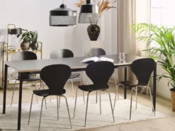 Spisebord med udtræk AVIS Sort 140/190 cm 90 cm
