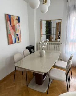 Spisebord med udtræk BERRIGAN Lys Beige 160/200 cm 90 cm