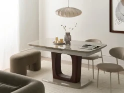 Spisebord med udtræk BERRIGAN Lys Beige 160/200 cm 90 cm