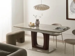 Spisebord med udtræk BERRIGAN Lys Beige 160/200 cm 90 cm
