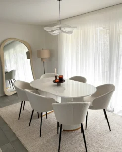 Spisebord med udtræk DULVERTON Hvid 160/200 cm 90 cm
