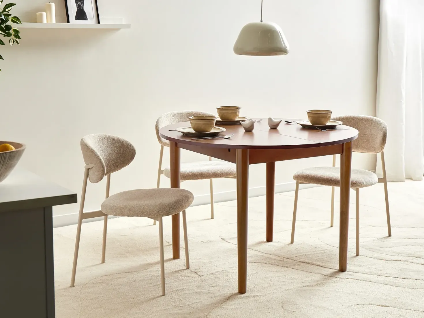 Spisebord med udtræk ECHO Mørk eg 107/137 cm 107 cm