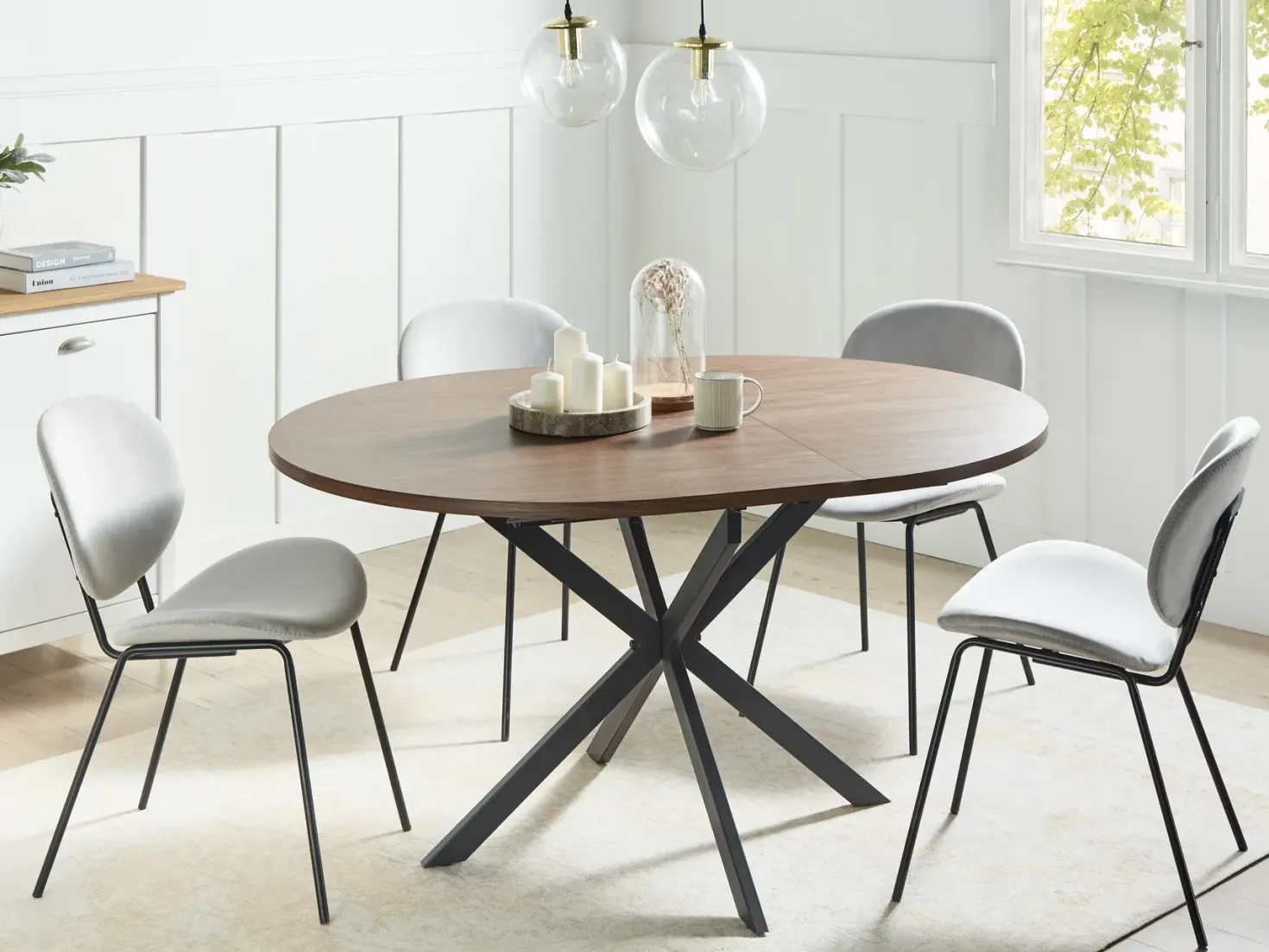 Spisebord med udtræk FRIONA Mørkebrun 110/140 cm 110 cm