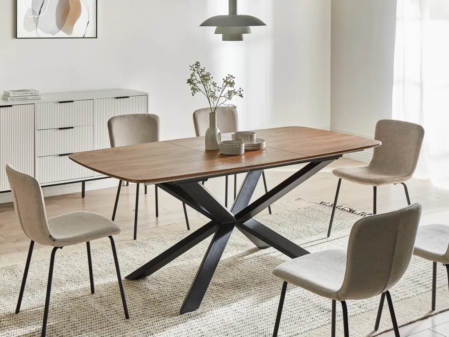 Spisebord med udtræk GAIRDNER Brun 140/180 cm 90 cm
