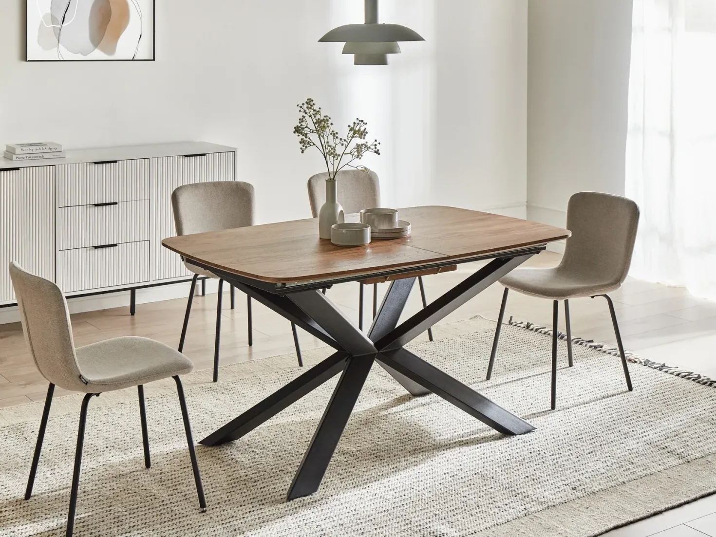 Spisebord med udtræk GAIRDNER Brun 140/180 cm 90 cm