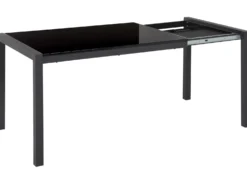 Spisebord med udtræk GRANADA Sort 120/160 cm 80 cm
