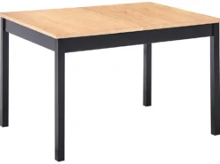 Spisebord med udtræk HOUSTON Brun/sort 120/150 cm 90 cm Fyretræ
