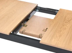 Spisebord med udtræk HOUSTON Brun/sort 120/150 cm 90 cm Fyretræ