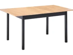 Spisebord med udtræk HOUSTON Brun/sort 120/150 cm 90 cm Fyretræ