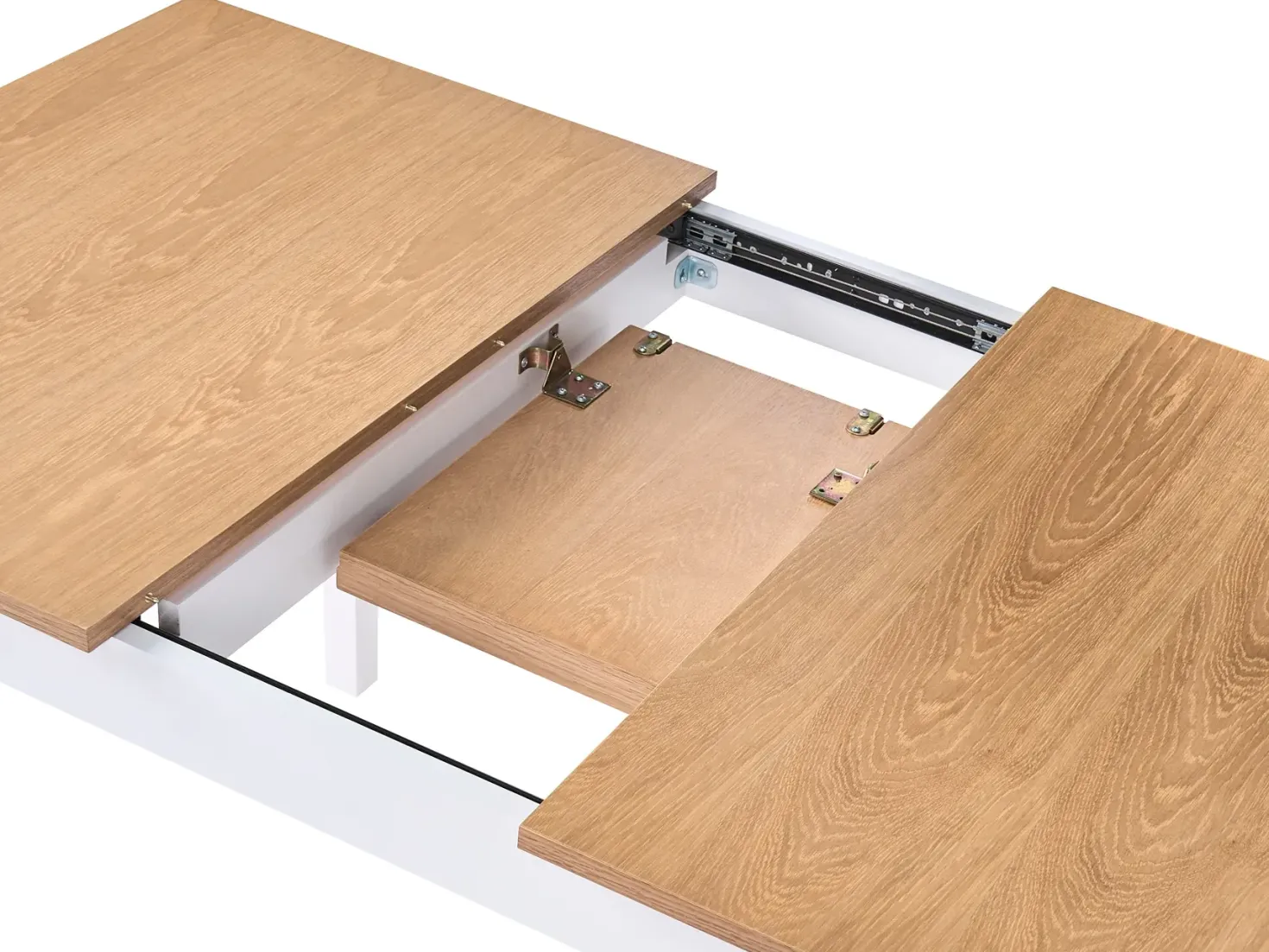 Spisebord med udtræk HOUSTON Lysebrun/hvid 120/150 cm 90 cm Fyretræ